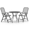 vidaXL Garden Dining Set Anthracite Expanded metal mesh Medium Foldable - 2 of 4