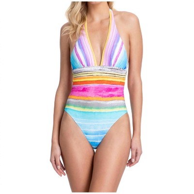 Women's V-Neck Halter One Piece Swimsuit - Gottex