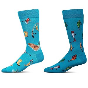 MeMoi Men's 2 Pair Pack Novelty Sports Crew Socks - 1 of 4