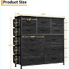 12-Drawer Fabric Dresser with 5 Side Pockets and 2 Hooks, Sturdy Bedroom Drawers Cabinet with Wood Top & Metal Frame, for Cloakroom, Living Room - 2 of 4
