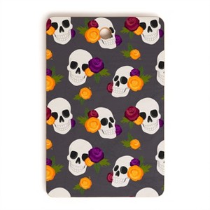 Avenie Halloween Floral Skulls Cutting Board Rectangle - Deny Designs - 1 of 3