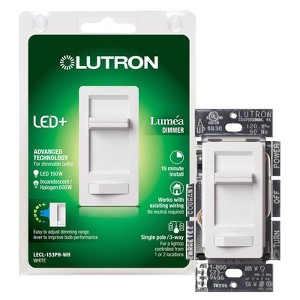 Lutron White 150W for CFL and LED / 600W for incandescent and halogen W 3-Way Dimmer Switch - Case of 1 - 1 each - 1 of 1