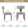 Linen Dining Chairs Set of 2,Armless Upholstered Chairs with Curved Backrest and Wood Legs for Dining or Living Room-Baofuwish - 4 of 4