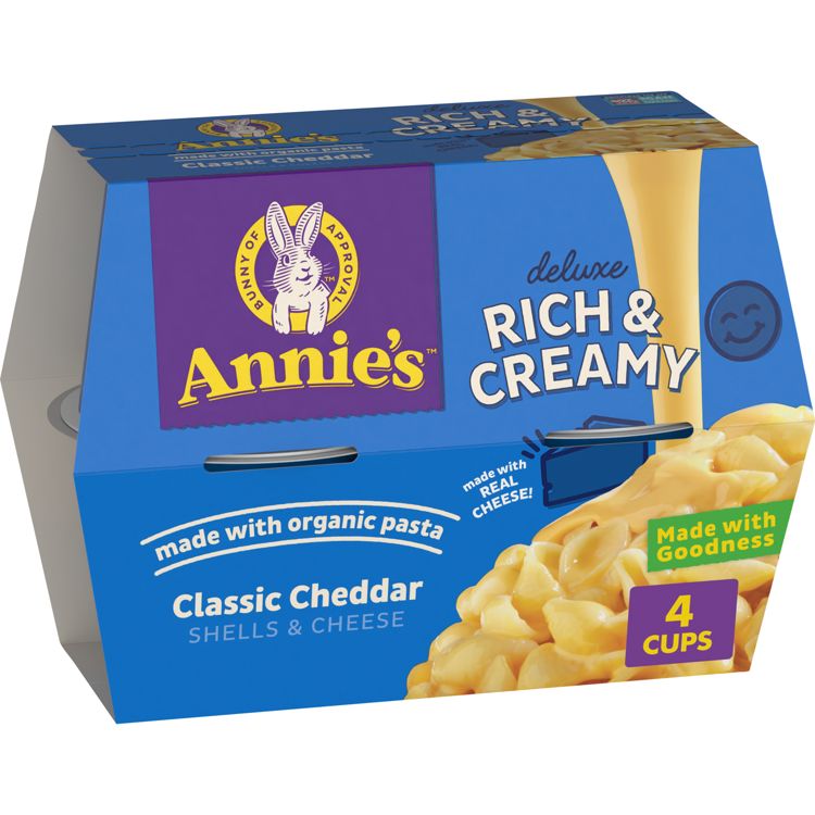 Annie's Deluxe Rich & Creamy Classic Cheddar Mac and Cheese Microwavable Cups - 10.4oz/4pk, 1 of 6