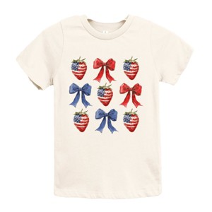 The Juniper Shop Coquette Bows And USA Strawberries Youth Short Sleeve Tee - 1 of 4