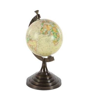 Vintage Explorer 15" Aluminum Globe with Colorful Map