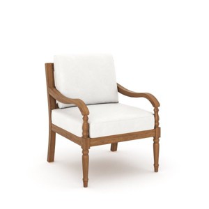 New Classic Furniture, Savannah Wood Patio Club Chair in Natural/White (Set of 2) - 1 of 4