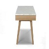 The Bianco Collection Viola 44" Rectangular Italian Carrara White Marble Writing Desk - 3 of 4