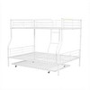 PAGED Full over Full Bunk Bed, Modern Metal Bed Frame, Convertible Triple Bed with Trundle, Ladder and Guardrail for Bedroom - 3 of 4