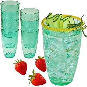 Kate Aspen Plastic Tumblers Set of 8 – Acrylic Cups - BPA-Free Reusable Drinkware in Different Colors & Designs - 1 of 4