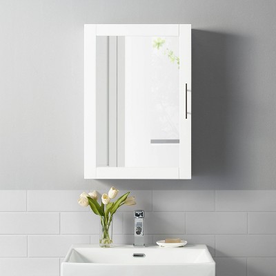 Savannah White Flush Mount Mirrored Bathroom Wall Cabinet