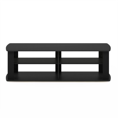 Sleek Black Composite Wood Low-Rise Entertainment Center