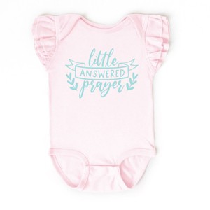 The Juniper Shop Little Answered Prayer Flutter Sleeve Bodysuit - 18M - Ballerina - 1 of 4
