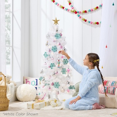 4ft Sage Green Prelit Artificial Christmas Tree with LED Lights