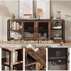 TV Stand for 70 Inch TV, Industrial Entermainment Center with Storage Cabinet & 2 Mesh Doors, Wood Rustic TV Console - 4 of 4