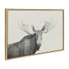Kate and Laurel Sylvie Moose 2 crop BW Framed Canvas by Emiko and Mark Franzen of F2Images, 23x33, Natural - 2 of 4