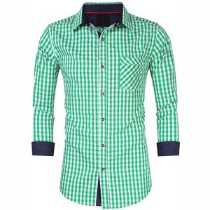 Coolmee Mens Plaid Casual Shirts Soft Long Sleeve Front Button Down Shirts Regular Stretch with Pocket - 1 of 3