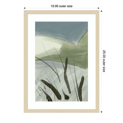 Nilesh Kulkarni Abstract Landscape Green and Grey Wood Framed Print