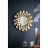 Wooakway 37"H Iron Accent Mirror Floral Wall Mirror Novelty Bathroom/Vanity Mirror Gold - 4 of 4