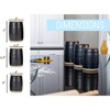 Nat & Jules Lidded Black 6 inch Ceramic and Wood Kitchen Canisters Set of 3 - 2 of 4