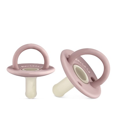 Image of Lulababe Pacifer - Set of Soft Hospital Grade Silicone Two Tone Pacifier for Newborns Infants and Babies (0-12 Months) - Mauve + Tan, Stage 1: 0-12m