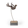 HomeRoots 15" Bronze Resin Pole Vaulting Man Tabletop Sculpture - 4 of 4