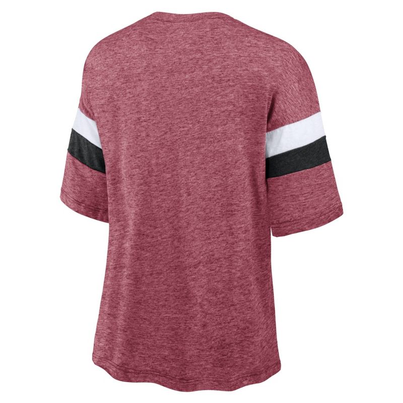 NFL San Francisco 49ers Women&#39;s Weak Side Blitz Marled Left Chest Short Sleeve T-Shirt, 3 of 4