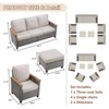 Buenhomino 7-Piece Outdoor Patio Set – 4 Single Chairs, 2 Ottomans & Sofa, All-Weather Wicker Furniture with Cushions, Beige - 4 of 4