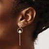 Chisel Stainless Steel Polished Rose IP-plated Simulated Pearl Dangle Earring - 3 of 4