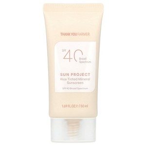 Thank You Farmer Sun Project, Rice Tinted Mineral Sunscreen, SPF40, 1.69 fl oz (50 ml) - 1 of 4