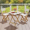 Tangkula 3 Piece Folding Outdoor Patio Bistro Set Space Saving Foldable Acacia Wood Porch Chairs and Square Table - 3 of 4