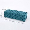 CAVINAS Modern Glam Velvet Button-Tufted Ottoman Bench, Upholstery Rectangle Ottoman, Accent Stools, Entryway Benches - 3 of 4