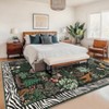 5'x7' Washable Jungle Animal Rugs for Living Room Bedroom, Non Slip Stain Resistant Throw Carpet for Nursery Playroom Dining Room Office, Black - 4 of 4