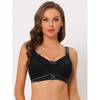 Agnes Orinda Women's Available for Plus Size Soft Cup Full Coverage Comfort Lace Front Wirefree Bra - 4 of 4