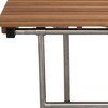 HomeRoots 30" Brown Wall Mount Teak Rectangular Shower Bench With Legs - 4 of 4