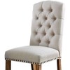 2pk Shelia Nailhead Trim Upholstered Side Chairs Rustic Pine/Ivory - HOMES: Inside + Out: Elegant Tufted Back, Foam-Filled Seat - 3 of 4
