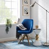 Art Leon Comfortable Velvet Swivel Accent Armchair with Golden Legs - 2 of 4