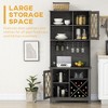72" Kitchen Pantry, Buffet with Hutch, Cupboard for Microwave, 2 Door Cabinets, Wine Glasses Rack, Wine Rack - 4 of 4