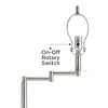 360 Lighting Modern Floor Lamp Swing Arm 60.5" Tall Brushed Nickel Natural Linen Drum Shade for Living Room Reading Bedroom Office - 2 of 4