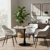 LeisureMod Markley Leather Dining Chair with Black Metal Legs Upholstered Seat Modern Design Perfect for Kitchen Dining Room Office or Lounge Seating - 4 of 4