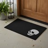 HomeRoots 24" X 36" Black And White Coir Skull Outdoor Halloween Door Mat - 2 of 4