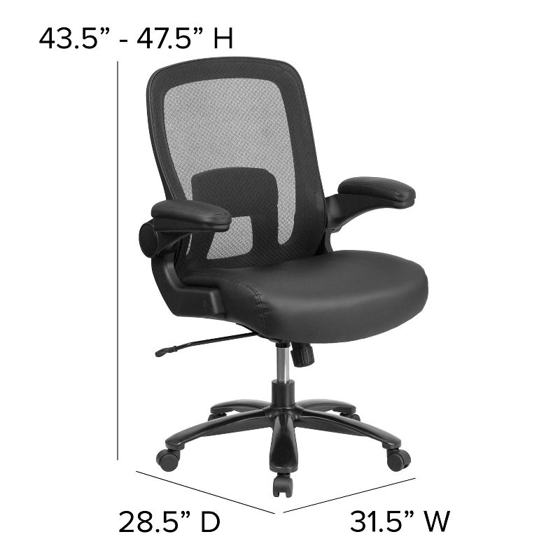 Flash Furniture HERCULES Series Big & Tall 500 lb. Rated Mesh Executive Swivel Ergonomic Office Chair with Adjustable Lumbar, 5 of 15