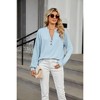 Women's V-Neck Button Long Sleeve Casual T-Shirt Fall Knitted Lightweight Tunic Tops - 4 of 4