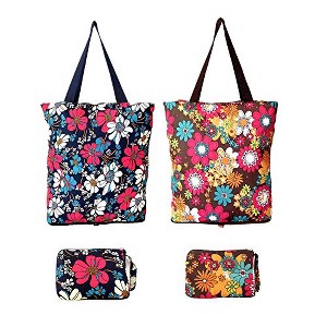 Kitchen Reusable Grocery Shopping Bags Foldable Tote Bag with Zipper F - 1 of 4