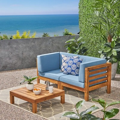 Infurnic Patio Seating Sets Modern Outdoor Furniture Set Featuring Unique Design,Perfect for Gardens, Living Spaces, Blue, 60.5"*30.25"*26.5"