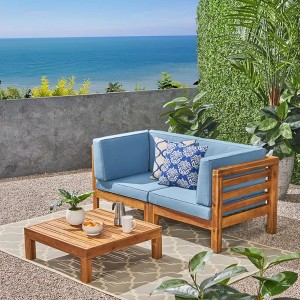 Maggift Patio Seating Sets Outdoor, Featuring Unique Design, Ideal for Chats, Perfect for Gardens, Living Spaces, Blue, 60.5"*30.25"*26.5" - 1 of 4