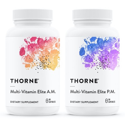 THORNE Multi-Vitamin Elite - A.M. and P.M. Formula to Support a High-Performance Nutrition Program - 180 Capsules