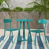 Outdoor Patio Dining Set, 3 Pcs Dining Set with Chairs and Table, Furniture Set for 4 People, Dining Table Set with Steel Frame-Coolbibila - 2 of 4
