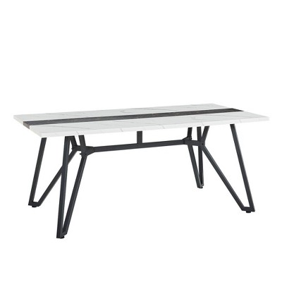 Ridstar Rectangular Large Dining Table with Adjustable Legs For Dining Room & Living Room-White