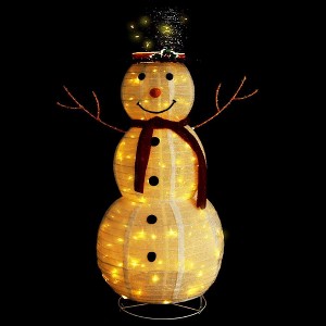 vidaXL Decorative Christmas Snowman Figure - 4ft LED Lighting with Multiple Effects, Waterproof Indoor/Outdoor, USB Powered, Luxurious Fabric, White - 1 of 4